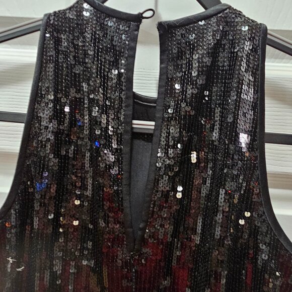 Maggy London Black Sequin Sleeveless Cocktail Dress Size 2 - Picture 7 of 7